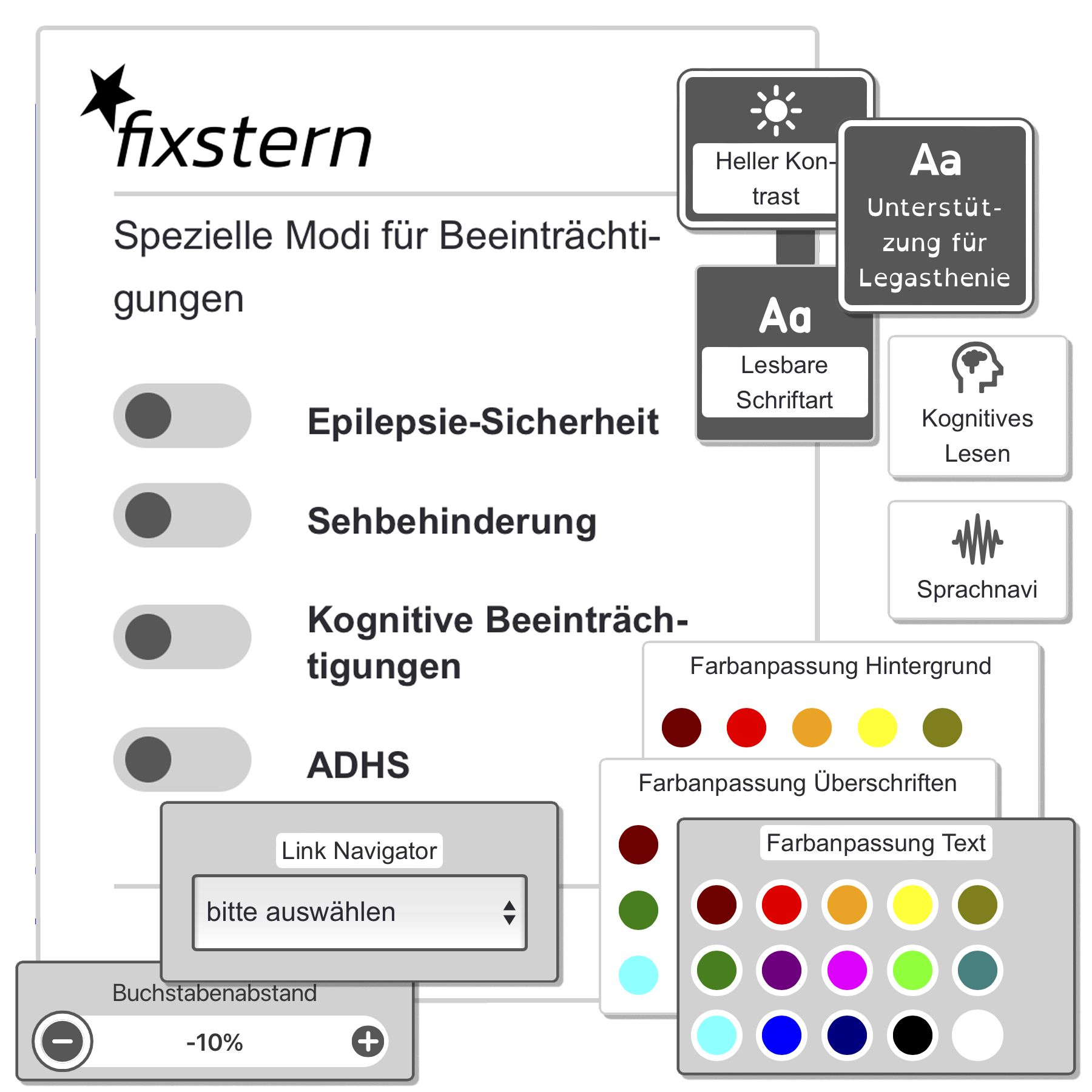 Fixstern Barrierefreiheits-Plugin im Einsatz